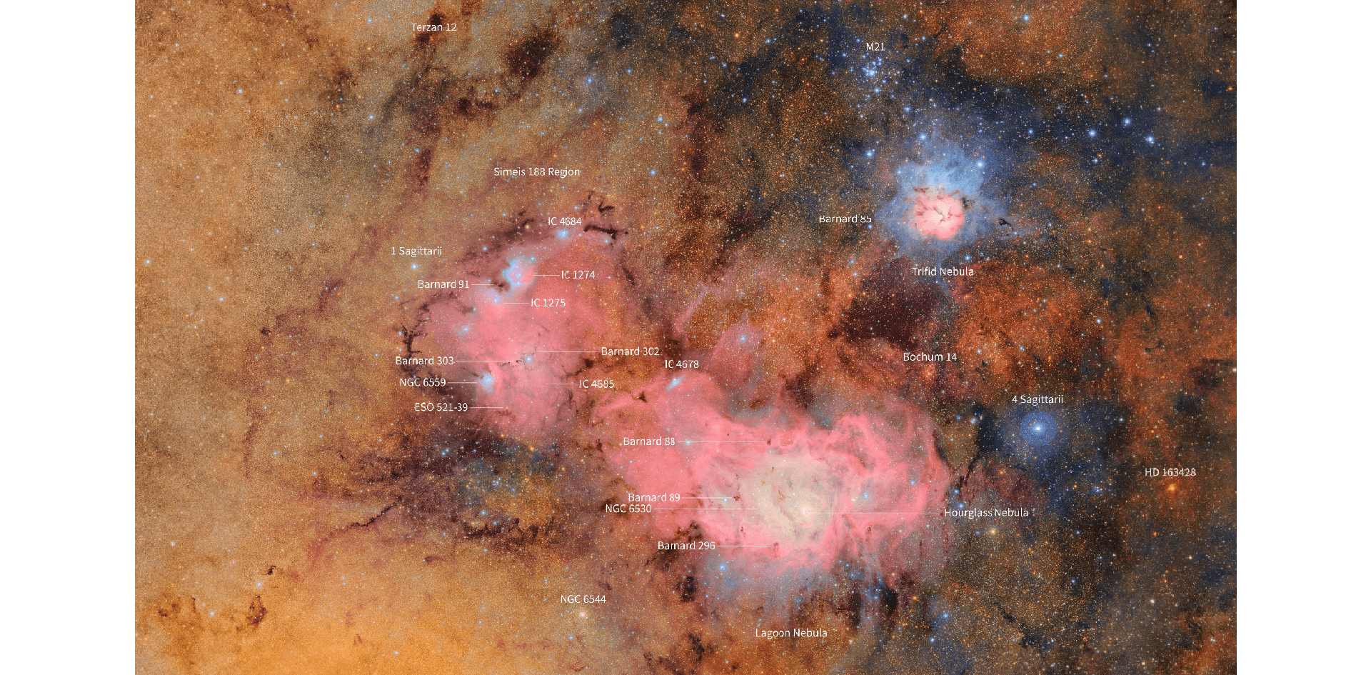 Vera Rubin telescope: the world's largest digital camera 4 trifid and lagoon nebulae Vera Rubin telescope first image 2025