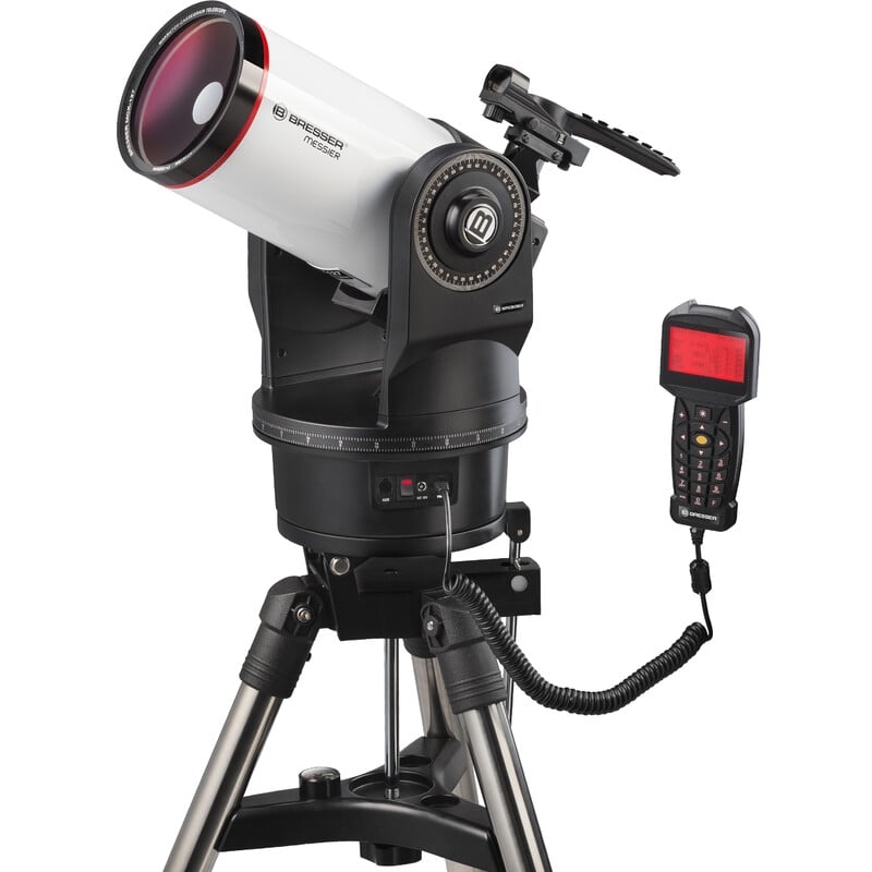 Bresser Messier MCX 127/1900 Maksutov EQ/AZ GoTo 2 Bresser Maksutov telescoop MC 127 1900 MCX Messier EQ AZ GoTo 4 Bresser Maksutov MC 127/1900 Telescoop MCX Messier EQ/AZ GoTo op aluminium statief met gemonteerde GoTo-handcontroller.