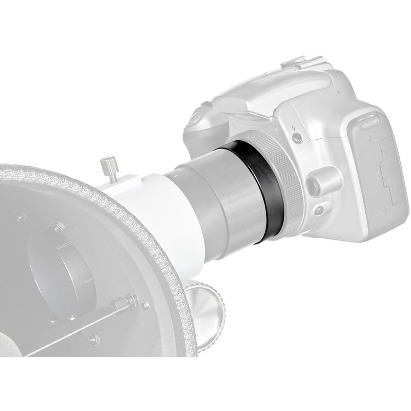 Bresser Messier 150/750 Newton Hexafoc EXOS-2 2 Bresser N 150 750 Telescoop Messier Hexafoc EXOS 2 2 Bresser N 150/750 aangesloten op DSLR-camera met adapterring voor astrofotografische toepassingen.