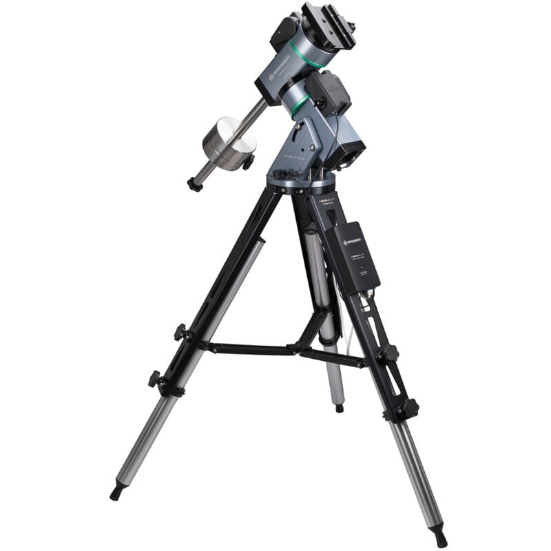 Bresser Newton 6 AZ/EQ Nebula GoTo Wi-Fi Mount on Tripod 2 Bresser 6 AZ EQ Mount Nebula GoTo Wi Fi 3 Bresser 6 AZ/EQ Wi-Fi controlled telescope mount with counterweight bar and release basket screw