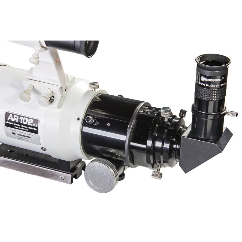 Bresser Messier 102/460 Refractor Hexafoc OTA 2 Bresser AC 102 460 AR 102 Telescope Messier Hexafoc OTA 1 Bresser AC 102/460 AR-102 close-up Hexafoc focuser with 64 mm free aperture