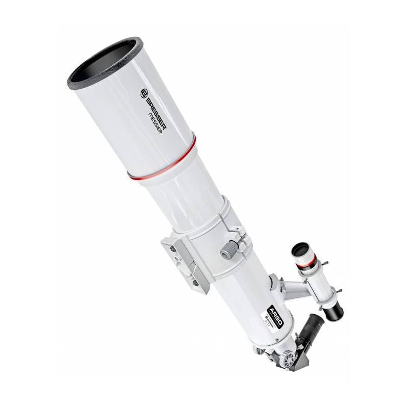 Bresser AR90/500 Camera Guiding Kit 2 Bresser AR90 500 Camera Guiding Kit Bresser AR90/500 guiding telescope with attached tracking camera and prism clamp in white finish