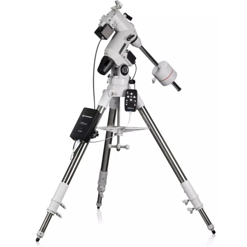 Bresser EXOS-2 EQ Montering Nebula GoTo 1 Bresser EXOS 2 EQ Montering Nebula GoTo 2 Bresser EXOS-2 EQ complete werkende opstelling met Nebula GoTo, roestvrijstatief en handbediening
