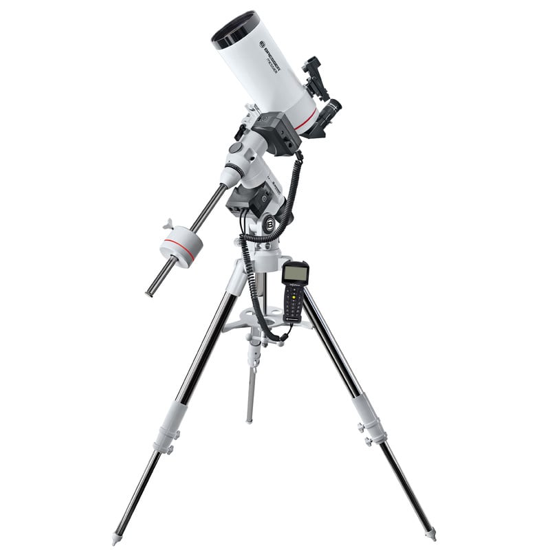 Bresser Messier 100/1400 Maksutov GoTo 2 Bresser MC 100 1400 EXOS 2 Telescoop Maksutov Messier GoTo 2 Bresser MC 100/1400 EXOS-2 volledig opgebouwd telescoopsysteem met statief en aangesloten GoTo-module