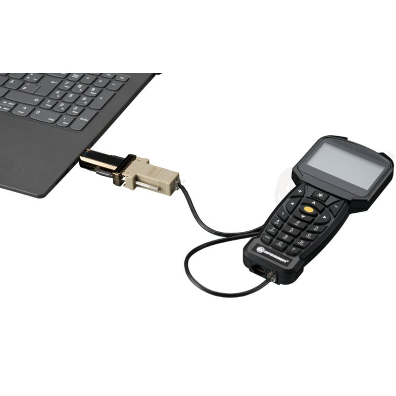 Bresser kabel voor MCX- en EXOS-2 montering 2 Bresser MCX en EXOS 2 Kabel voor Montering 2 Bresser MCX- en EXOS-2 aangesloten op handbox en laptop via RS-232 kabel en adapter