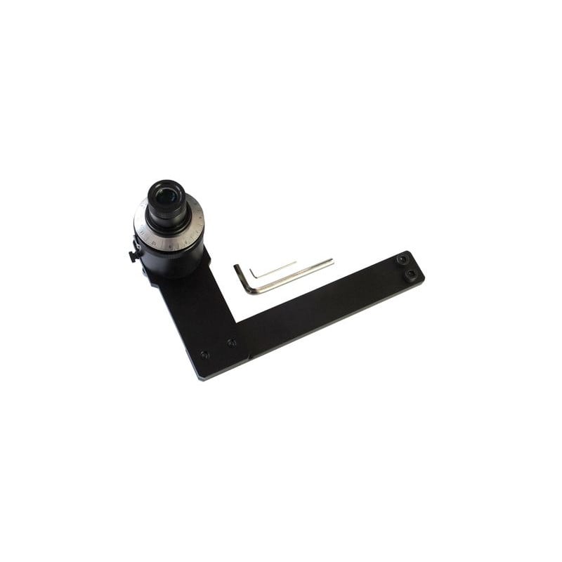 Sky-Watcher Externe Verlichte Poolzoeker voor EQ8-R / EQ8-RH 1 Skywatcher EQ 8 voor Poolzoeker Skywatcher EQ-8 poolzoeker met zwarte montagearm en meegeleverde inbussleutels op witte achtergrond.