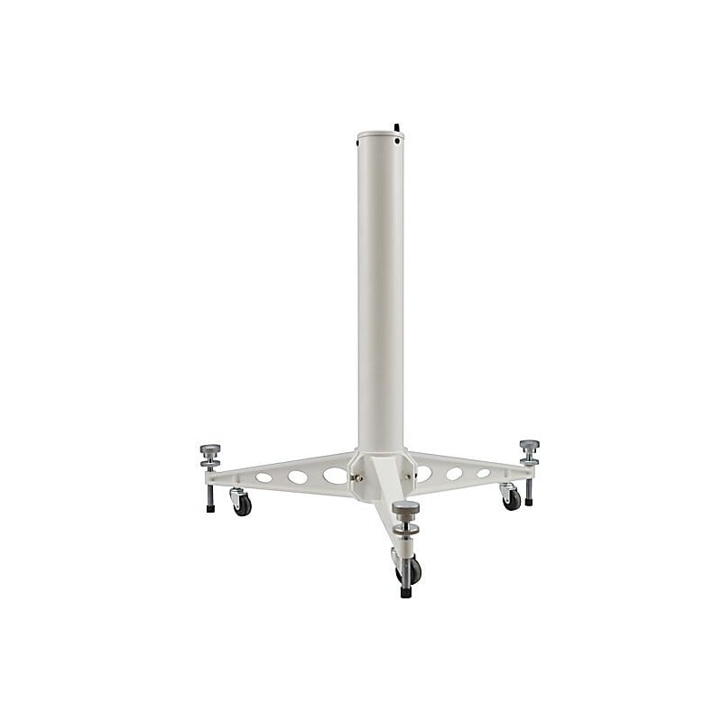 Sky-Watcher Zuil-adapter (Pillar Support) voor HEQ5 / EQ5 / EQ3-2 2 Skywatcher HEQ 5 montering Zuil Kolomstatief met passende aansluiting voor 2 Skywatcher HEQ-5-montering zuilstatief zijaanzicht met driearmige basis en vergrendelbare wielen