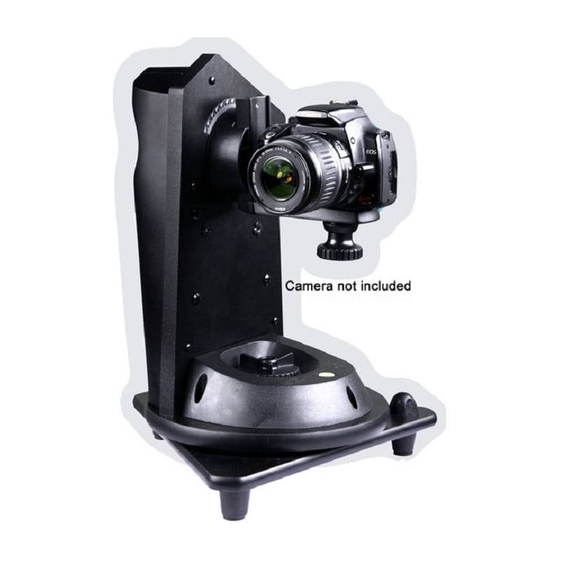 Sky-Watcher Heritage-114P Virtuoso – 114mm Parabolische Dobson 2 Skywatcher N 114 500 Dobson telescoop Heritage Virtuoso DOB 3 Skywatcher N 114/500 Heritage Virtuoso montering met gemonteerde camera op L-houder voor panorama- en astrofotografie.