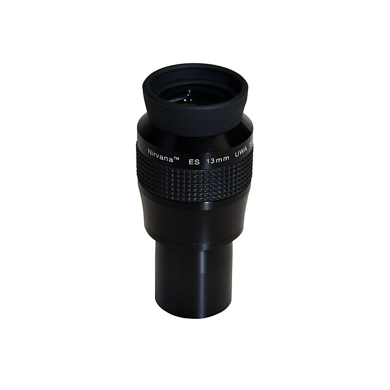 Sky-Watcher 13mm Nirvana-ES UWA 82° Eyepiece 1 Skywatcher Eyepiece Nirvana ES UWA 82° 13mm 125 Skywatcher Eyepiece Nirvana ES UWA 82° 13mm wide-angle eyepiece with rubber eyecup and knurled handle in 1.25-inch mount.