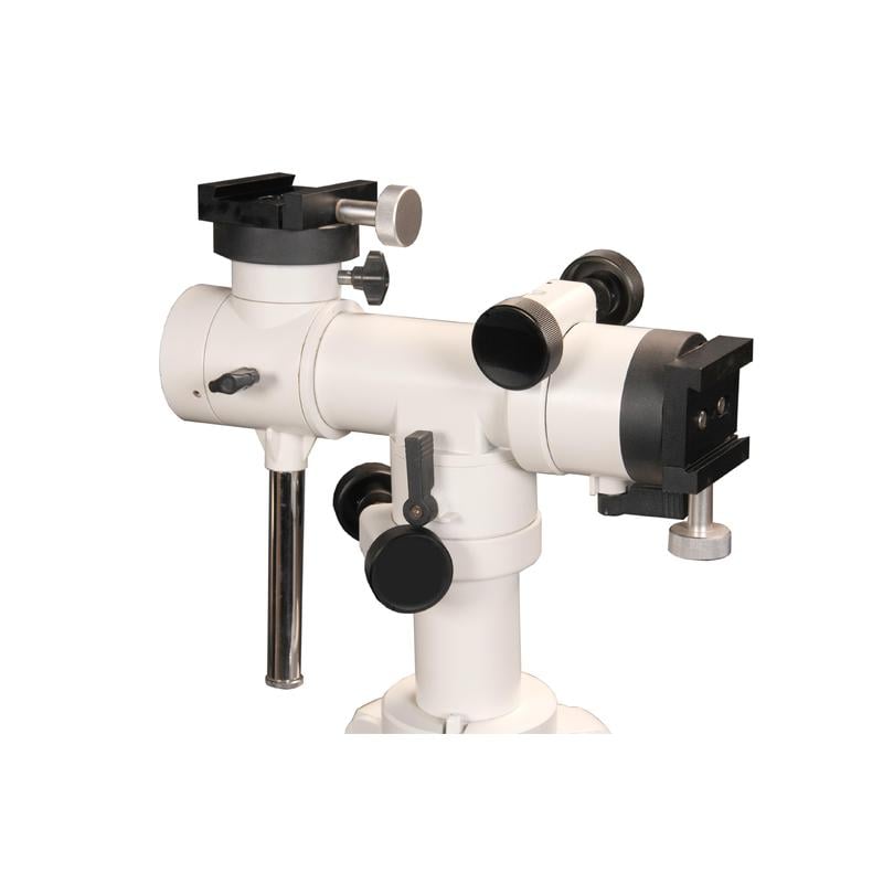Sky-Watcher SKYTEE-2 Dual Load Alt-Azimutale Montering (Alleen Kop) 1 Skywatcher Skytee 2 Montering Skywatcher Skytee 2 zware azimutale montering met twee Vixen zwaluwstaartklemmen en contragewichtstang op witte achtergrond.