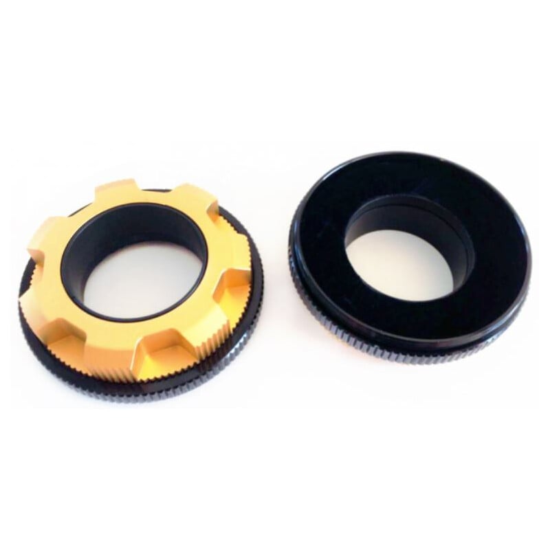 William Optics 3.5 Rotator Rotolock Visual Back 2 William Optics 3.5 Rotator Rotolock Visual Back 5 1 William Optics 3.5 Rotolock adapter in goud met de losse zwarte basisring.