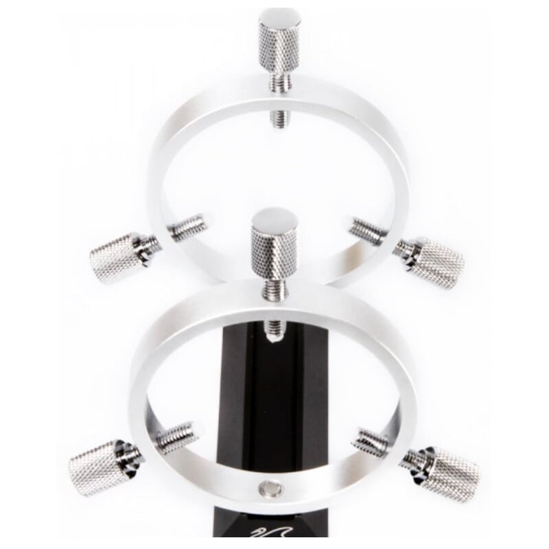 William Optics 50mm (Geleidings)buisklemmen 2 William Optics 50mm Geleidingsbuisklemmen 3 William Optics 50mm volgkijker ringen vooraanzicht met stelschroeven