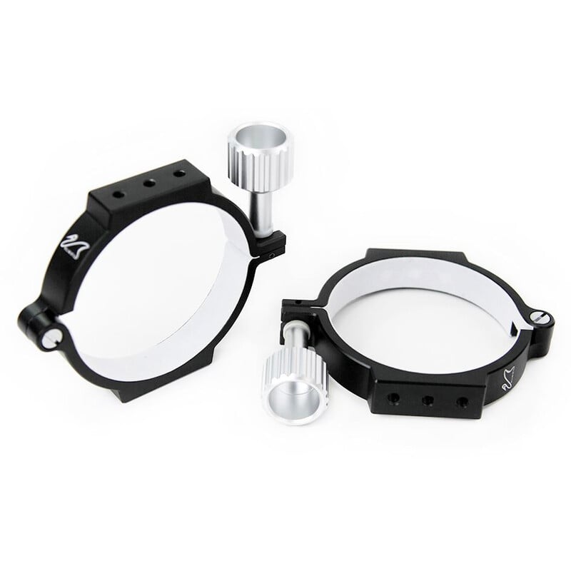 William Optics 90mm buisringen met een open en een gesloten ring om de snelsluiting te tonen