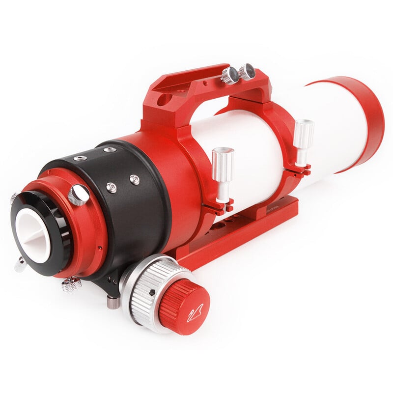 William Optics GranTurismo 71/420 APO OTA 2 William Optics AP 71 420 GT 71 Apochromatische refractor Gran Turismo 3 William Optics AP 71/420 GT 71 achteraanzicht met 2,5-inch R&P focuser en fijnregeling