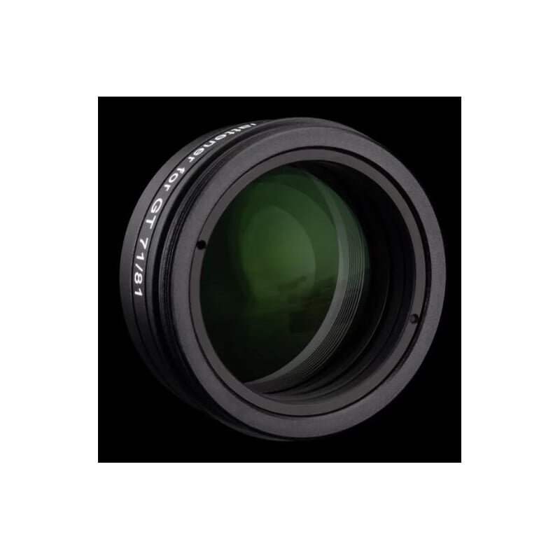 William Optics Flat GT Flattener voor GranTurismo Refractor 2 William Optics Flat GT 3 William Optics Flat GT flattener lensaanzicht met multicoated optiek