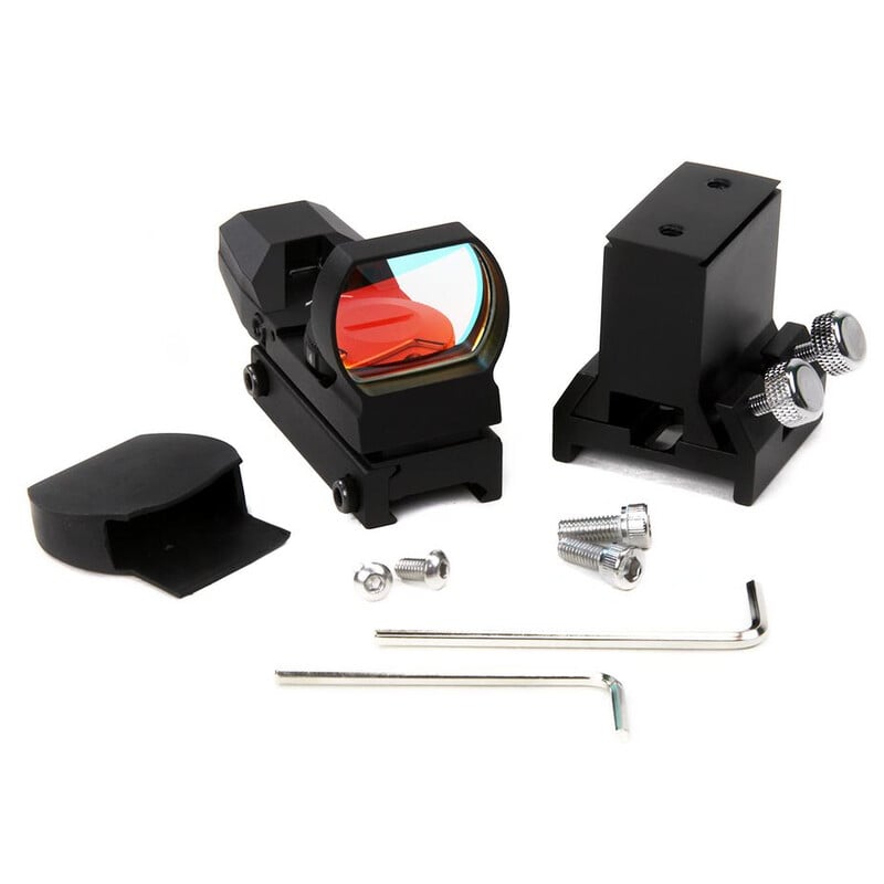 William Optics LED-zoeker met snelkoppeling en 90 mm houder 2 William Optics LED zoeker met snelkoppeling T stuk en houder 2 William Optics LED-zoeker met accessoires zoals montagebeugel, inbussleutels en schroeven