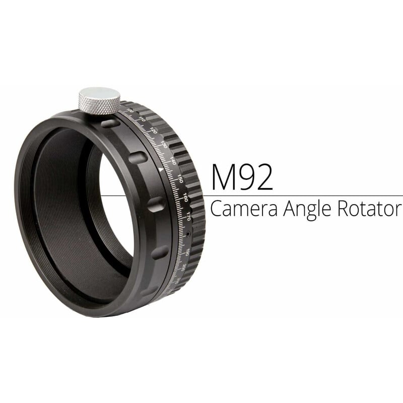 William Optics M92 Rotator 1 William Optics Rotator M92 2 William Optics M92 rotator schuin aanzicht met gradenverdeling en borgschroef.