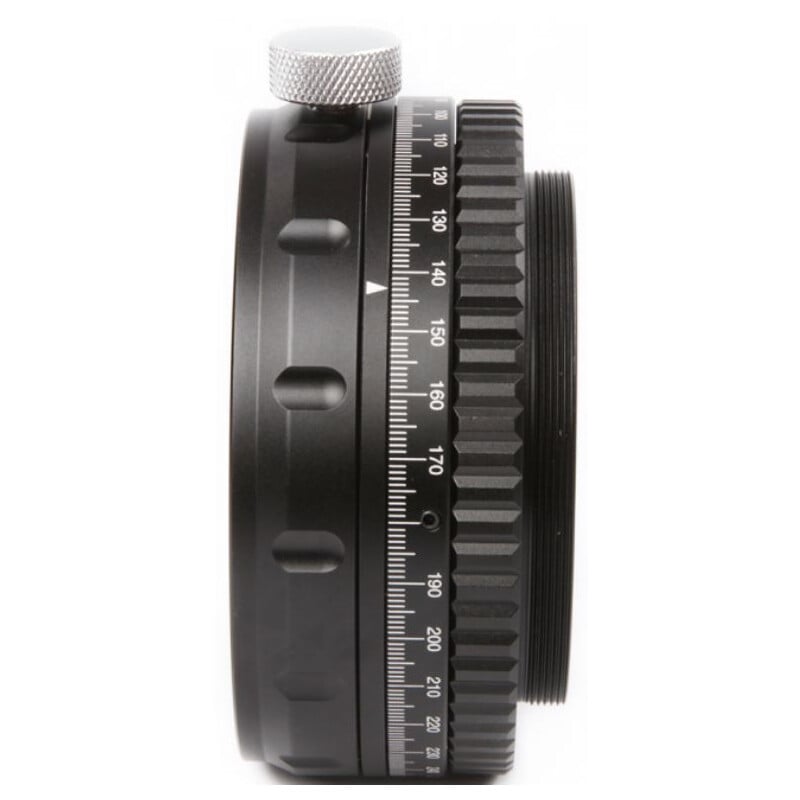 William Optics M92 Rotator 2 William Optics Rotator M92 William Optics M92 rotator close-up van de gradenverdeling en de gekartelde draairing.