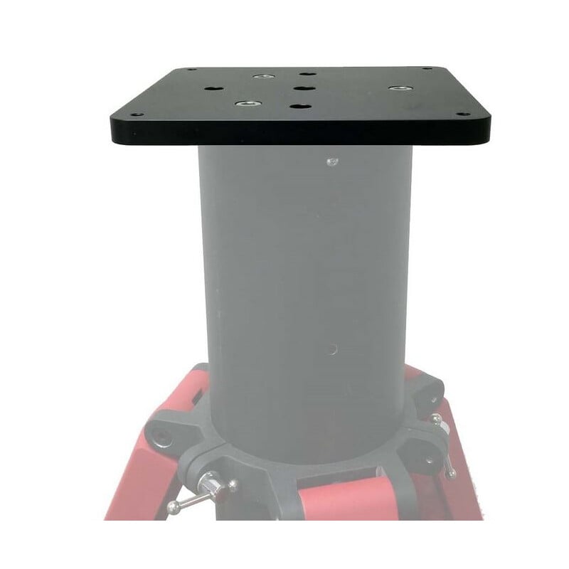 iOptron CEM120 Tri-Pier Adapter - 230 mm 1 iOptron CEM120 Tri Pier Adapter 1 iOptron CEM120 adapter plate mounted on red tripod for compatibility with CEM120 mounts