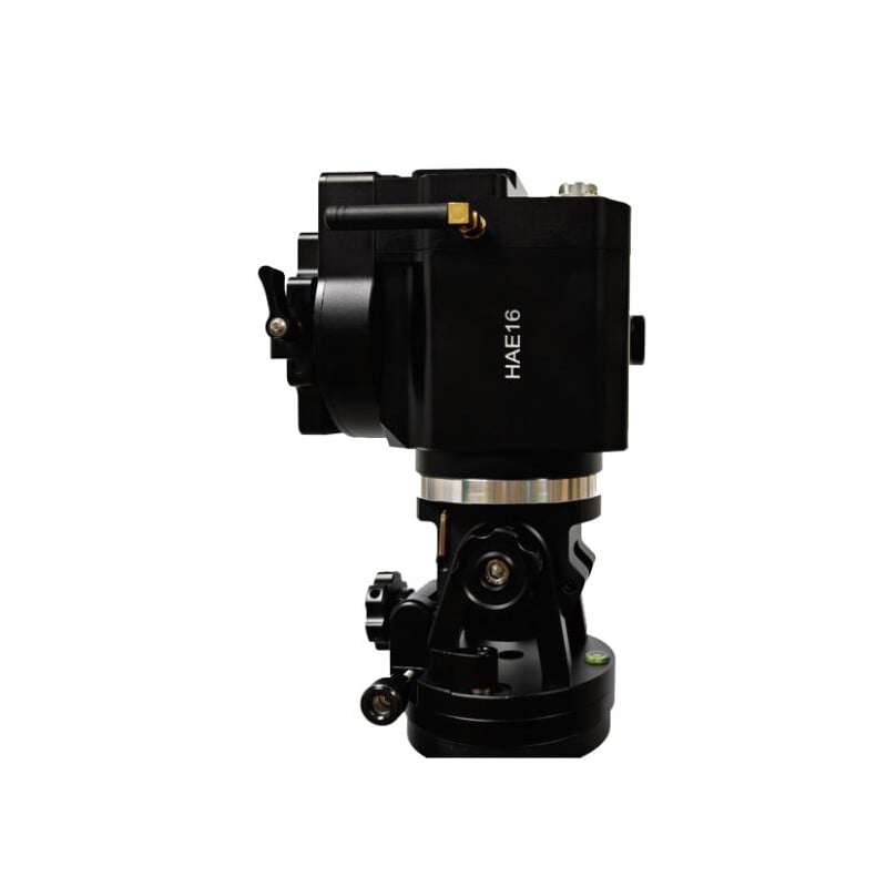 iOptron HAE16C AZ/EQ Mount Dual SWG Hybrid 1 iOptron HAE16C AZ EQ Mount Dual SWG Hybrid 2 iOptron HAE16C AZ/EQ straight side view of housing with motor components and mounting clips