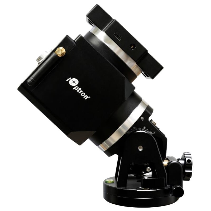 iOptron HAE18C AZ/EQ Montering Dual 1 iOptron HAE18C AZEQ Montering Dual 1 iOptron HAE18C AZ/EQ zijkant met gemonteerde Vixen-zadelklem en motorunit