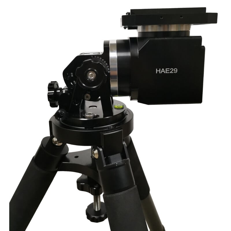 iOptron HAE29 AZ/EQ Montering Strain Wave iMate 2 iOptron HAE29 AZ EQ Montering Strain Wave iMate 1 iOptron HAE29 AZ/EQ zijaanzicht met HAE29 opschrift op zijkant van motorunit
