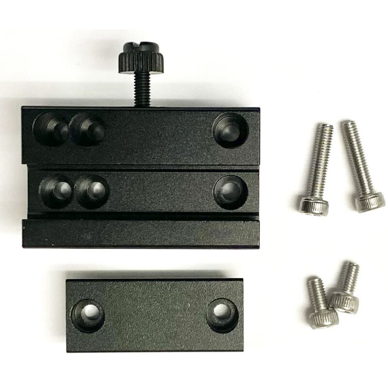 iOptron Clamp and Rail iGuider 1 iOptron Clamp and Rail iGuider iOptron Clamp and Rail mounting kit with black aluminum parts and matching mounting screws