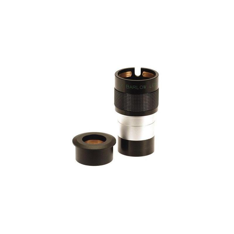 Sky-Watcher 2" Super-Deluxe ED 2x Barlowlens (met 1.25" Adapter) 1 Skywatcher 2 met 125 adapter Super Deluxe ED Barlowlens Skywatcher 2 Super Deluxe ED Barlowlens 2 inch met aparte 1,25 inch adapter op witte achtergrond.