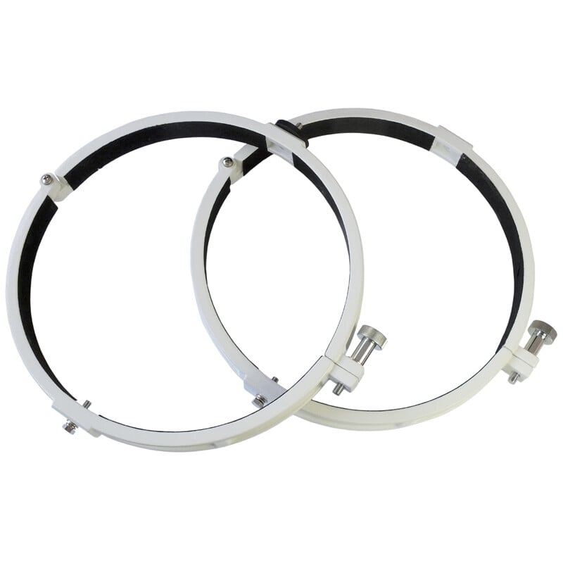 Sky-Watcher 235 mm Newton Tube Rings 1 Skywatcher 235 mm Buisringen Skywatcher 235 mm buisringen set van twee grote aluminium tubusringen met viltvoering en kartelschroeven.