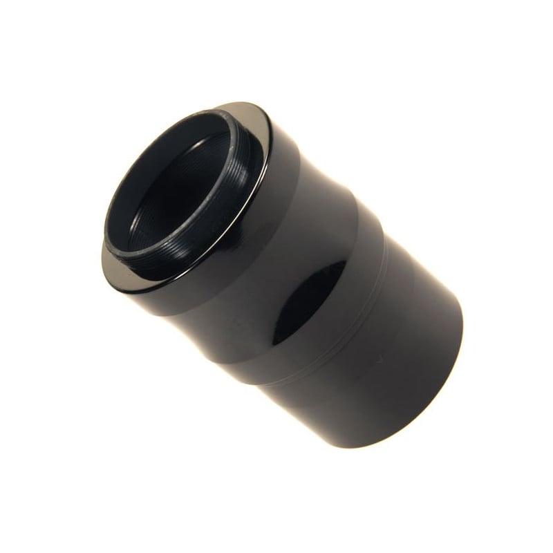 Sky-Watcher 2" naar T2 Adapter 1 Skywatcher Adapters 2T 2 adapter 2 Skywatcher Adapters 2 2"/T2-camera-adapter diagonaal aanzicht in zwart aluminium op witte achtergrond.