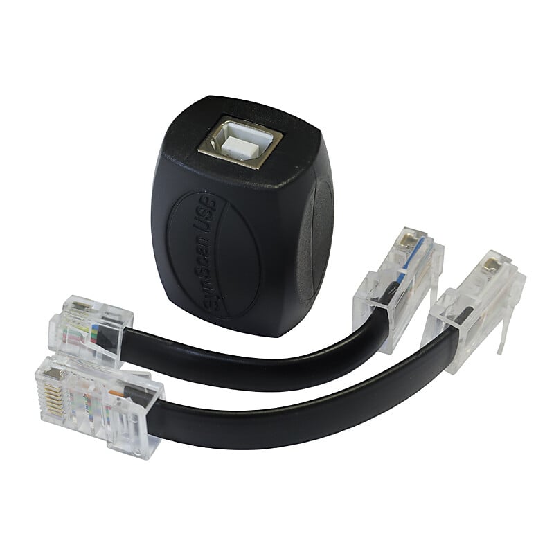 Sky-Watcher SynScan USB Adapter 1 Skywatcher USB adapter Kabel Skywatcher USB-adapter set met zwart SynScan USB-blok en twee korte RJ-aansluitkabels voor montering en pc.