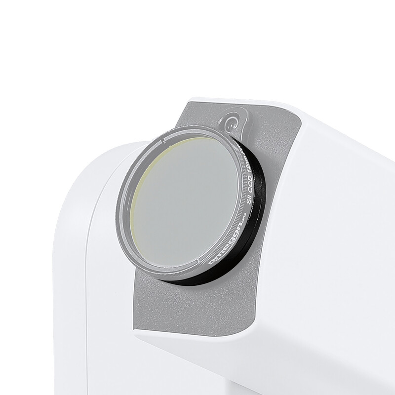 Omegon S30 to M48 Adapter (Seestar) 1 Omegon Adapter Seestar S30 M48 6 Omegon 2'' Projection adapter Seestar side view of adapter on Seestar S30 with attached ring.