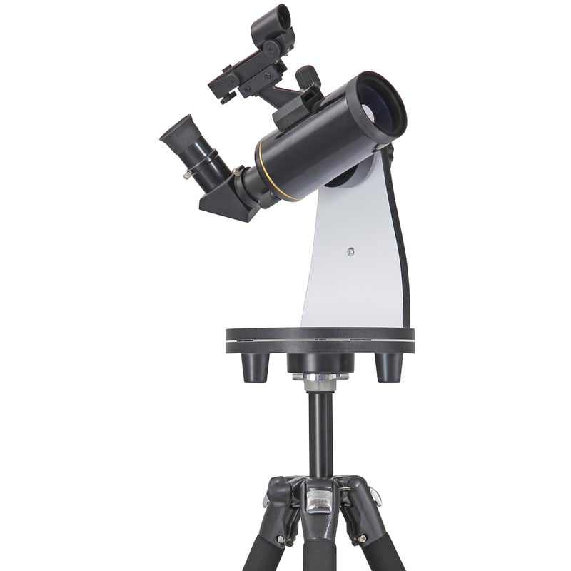 Omegon MightyMak 60 Dobson Titania 2 Omegon Dobson telescoop MightyMak 60 Titania 1 Omegon Telescoop MightyMak 60 Titania gemonteerd op MiniDobII-montering met oculair en red dot-zoeker
