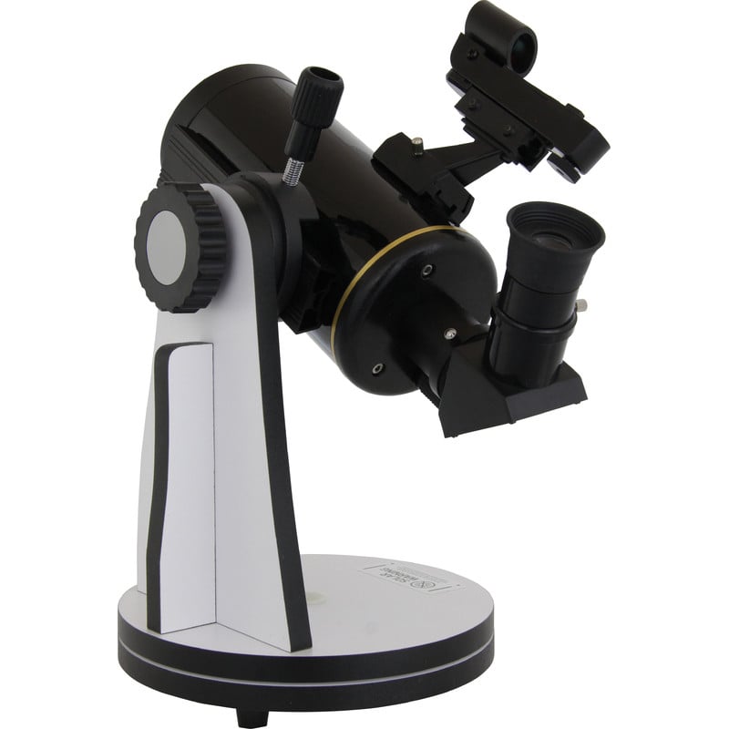 Omegon MightyMak 80 Dobson 1 Omegon Dobson telescoop MightyMak 80 3 Omegon Telescoop MightyMak 80 rechterzijde met bevestigde zoeker en oculair