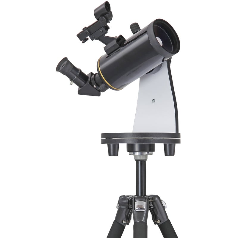 Omegon MightyMak 80 Titania Dobson 1 Omegon Dobson telescoop MightyMak 80 Titania 1 Omegon Telescoop MightyMak 80 Titania op MiniDobII-montering met red dot-zoeker en zenitspiegel gemonteerd