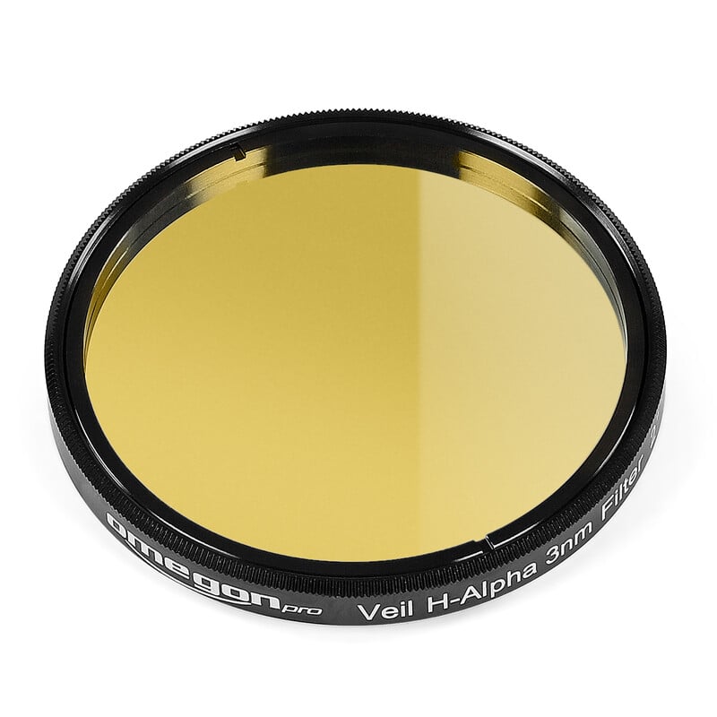 Omegon H-Alpha Filters Pro Veil 3nm (2 inch) 1 Omegon Filters Pro Veil H Alpha 3nm 2 2 Omegon H-Alpha Filter 3nm 2” smalbandfilter met goudgele coating in aluminium vatting