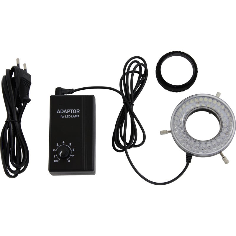 Omegon LED-Ringlicht 2 Omegon LED ringlicht 1 Omegon LED-ringverlichting met stroomadapter, netsnoer en M48x1.0 schroefadapter
