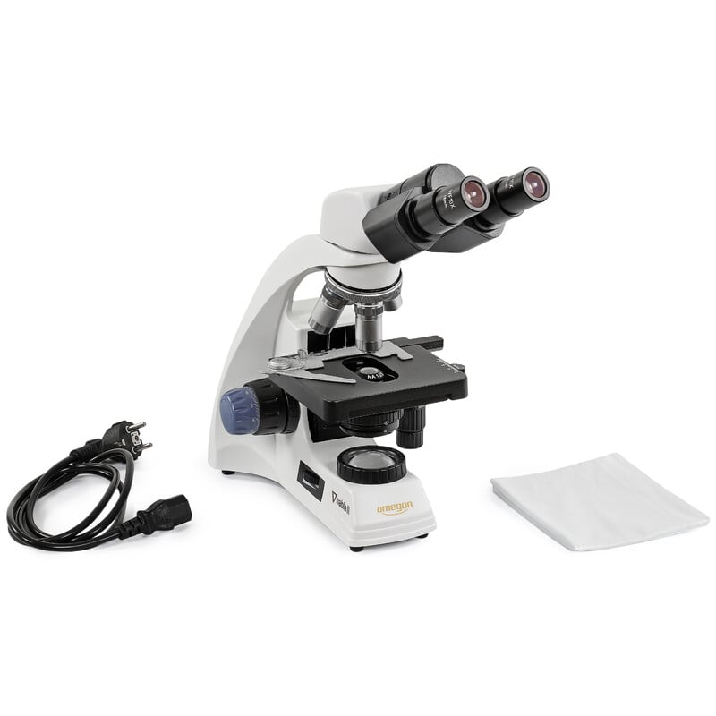 Omegon Microscope Nabla II Bino 2 Omegon Microscope Nabla II Bino Microscope Nabla II set with microscope, power cord and cloth for maintenance and protection.