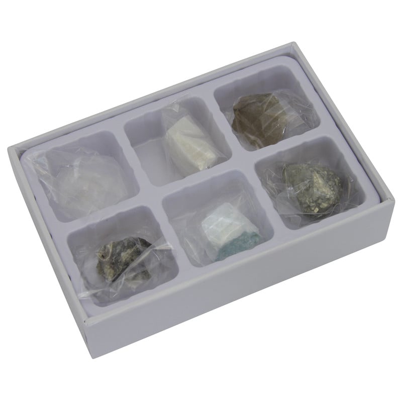 Omegon Mini Mineral set 1 Omegon Mini mineral set Omegon Mini mineral set open box with six separate compartments with individual minerals