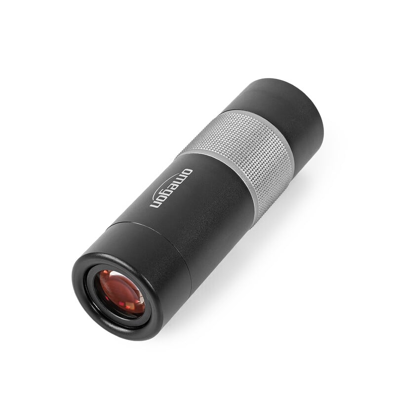 Omegon Mono ED Monocular 10x32 1 Omegon Monocular Mono 10x32 ED 2 Omegon Mono ED Monocular 10x32 side view with Omegon logo and sleek aluminum design