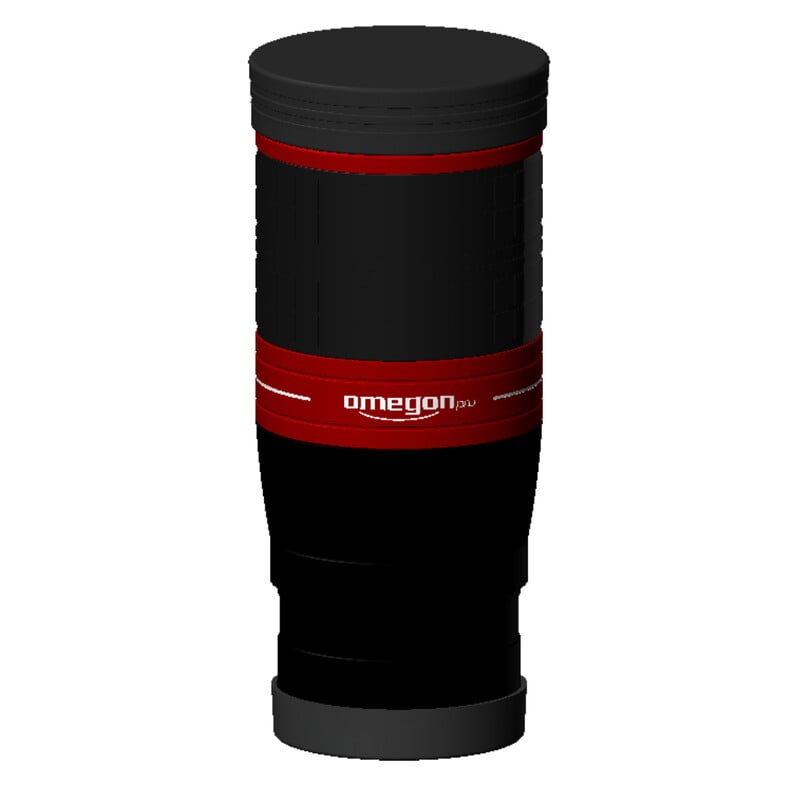 Omegon 9mm oculair 80° OGDO 1 Omegon Oculair OGDO 9mm 80d 2 Omegon OGDO Oculair 9mm 80° rechtopstaand met zicht op lenscoating en oculairmarkering.
