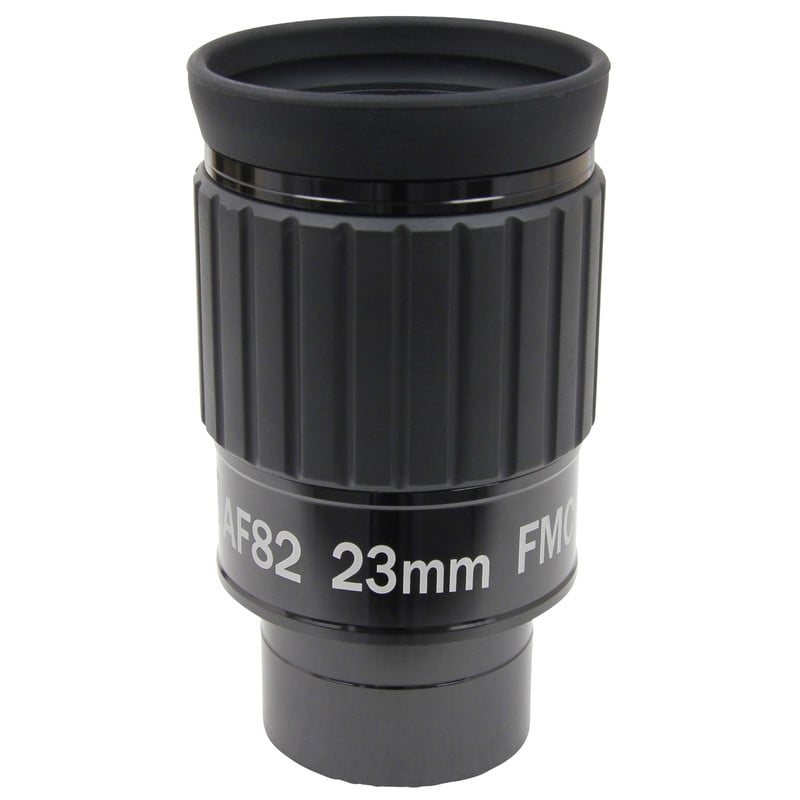 Omegon 23mm Ocular Oberon 2'' 2 Omegon Ocular Oberon 23mm 2 Omegon Oberon Eyepiece 23mm 2'' close-up with clear 23mm designation and view aluminum bayonet.