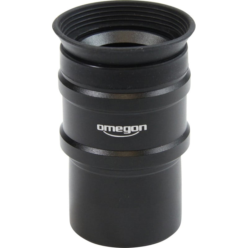 Omegon 24mm Oculair Ortho (1,25 inch) 1 Omegon Oculair Ortho 24 mm 1 25 2 Omegon Oculair Ortho 24 mm 1,25'' zijaanzicht met zicht op rubberen oogschelp en gegraveerd Omegon-logo.