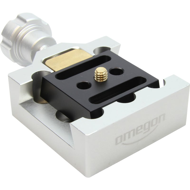 Omegon Premium Clamp 1 Omegon Premium Clamp 1 Omegon Premium clamp top view of clamp block with central mounting part and protective pads
