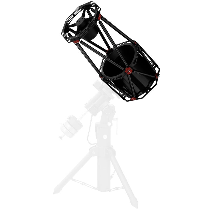 Omegon Pro Newton 304/2432 Lichtgewicht Truss OTA 1 Omegon Ritchey Chretien Pro RC 304 2432 lichtgewicht truss OTA 7 Omegon Pro RC 304/2432 observatoriumopstelling op equatoriale montering met contragewicht en gittertubus