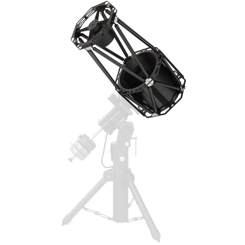 Omegon Pro RC 355/2845 - Ritchey-Chretien Truss OTA 1 Omegon Ritchey Chretien Pro RC 355 2845 Truss OTA 5 Omegon Pro RC 355/2845 volledig opgesteld op montering in observatoriumopstelling met contragewicht