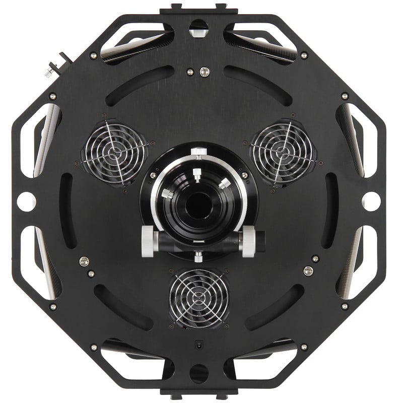 Omegon Pro RC 406/3250 Truss OTA – 406mm Ritchey-Chrétien 2 Omegon Ritchey Chretien Pro RC 406 3250 Truss OTA 4 Omegon Pro RC 406/3250 gemonteerd op zware equatoriale montering als demonstratie in observatoriumsetting
