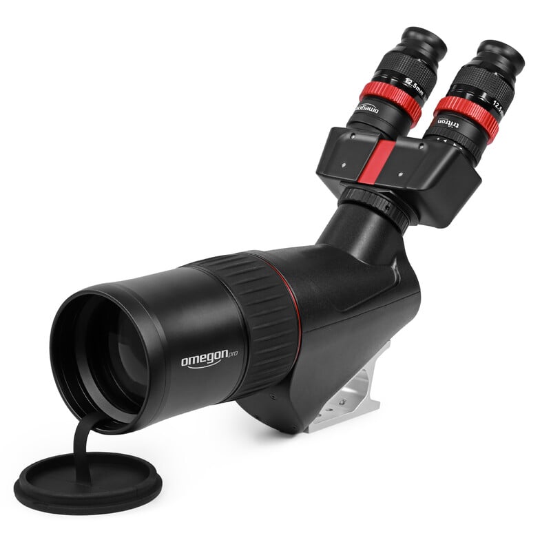 Omegon Spotting Scope 40x80mm with Binocular 2 Omegon Spotting scope 40x80mm with Binocular 6 Omegon Spotting Scope 40x80mm with binocular side view with red highlights and mirror bino