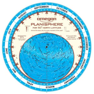 Omegon Planisfeer Sterrenkaart (Engels)