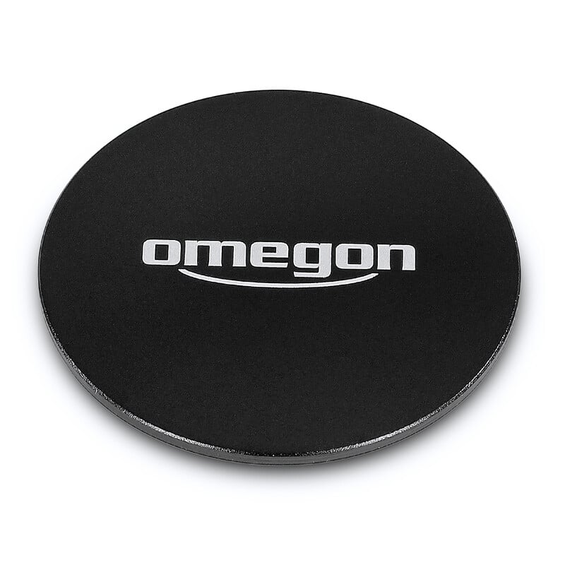 Omegon Stofkap voor Seestar S50 2 Omegon Stofkappen Afdekkap voor Seestar S30 4 Omegon Stofkappen Afdekkap close-up op montering met goed zichtbaar Omegon-logo